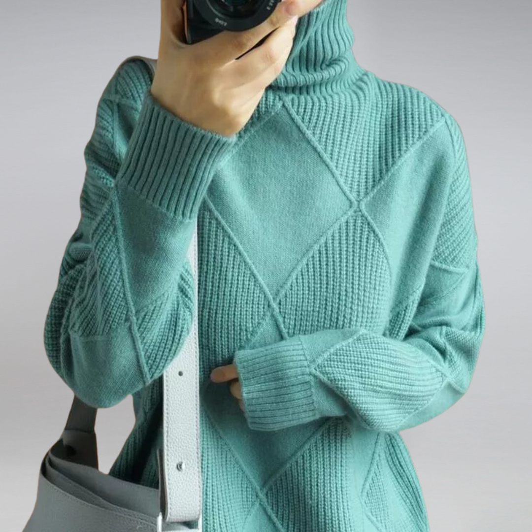 Damen Pullover mit Rollkragen — Vayrani — Ansicht 4 — Farbe Beige