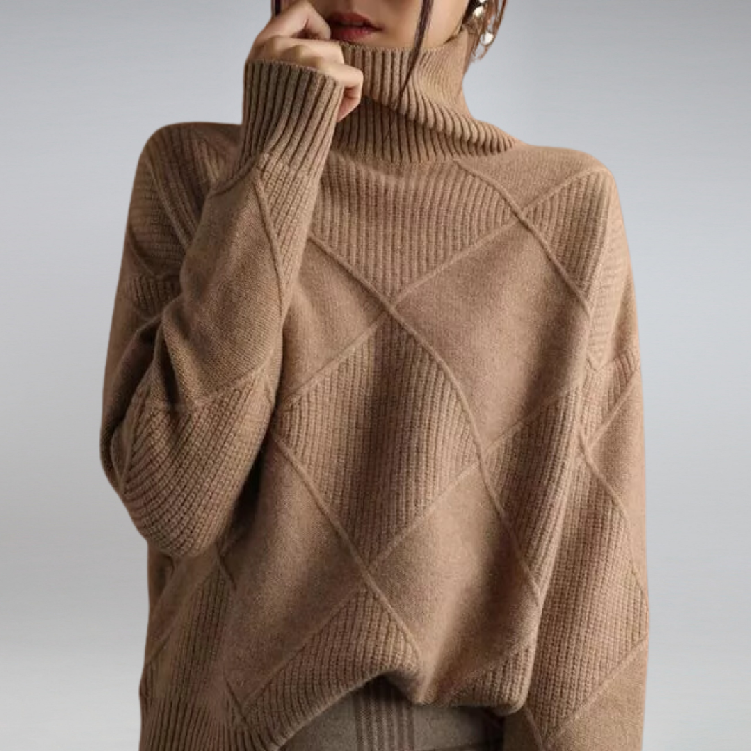 Damen Pullover mit Rollkragen — Vayrani — Ansicht 11 — Farbe Beige