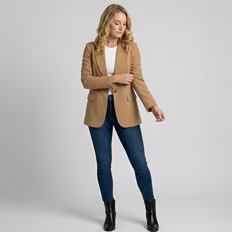 Stilvoller Damenblazer — Vayrani — Farbe Khaki