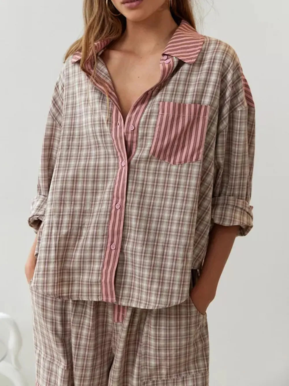 Zweiteiliges Pyjama-Set — Vayrani — Ansicht 2 — Farbe Rosa