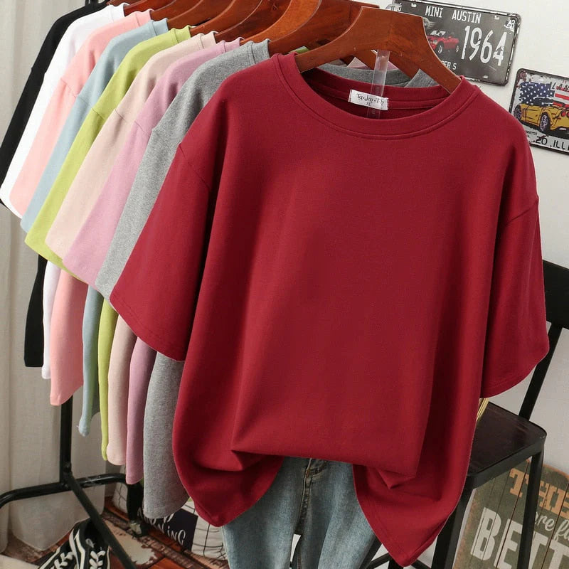 Komfortables, lockeres Damen T-Shirt — Vayrani — Ansicht 5 — Farbe Rot