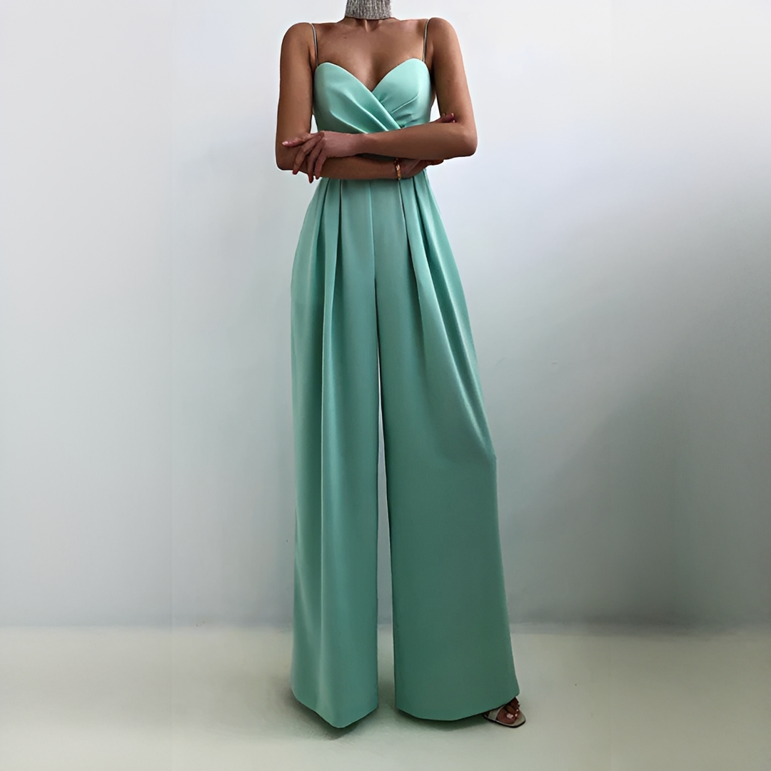 Stilvoller und eleganter Damen-Jumpsuit — Vayrani — Ansicht 3 — Farbe Grün