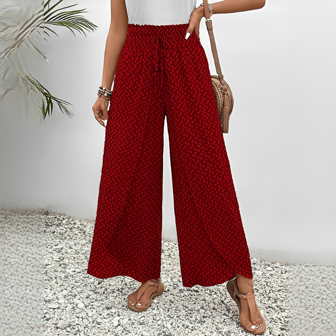 Elegante Damen-Sommerhose — Vayrani — Ansicht 4 — Farbe Rot