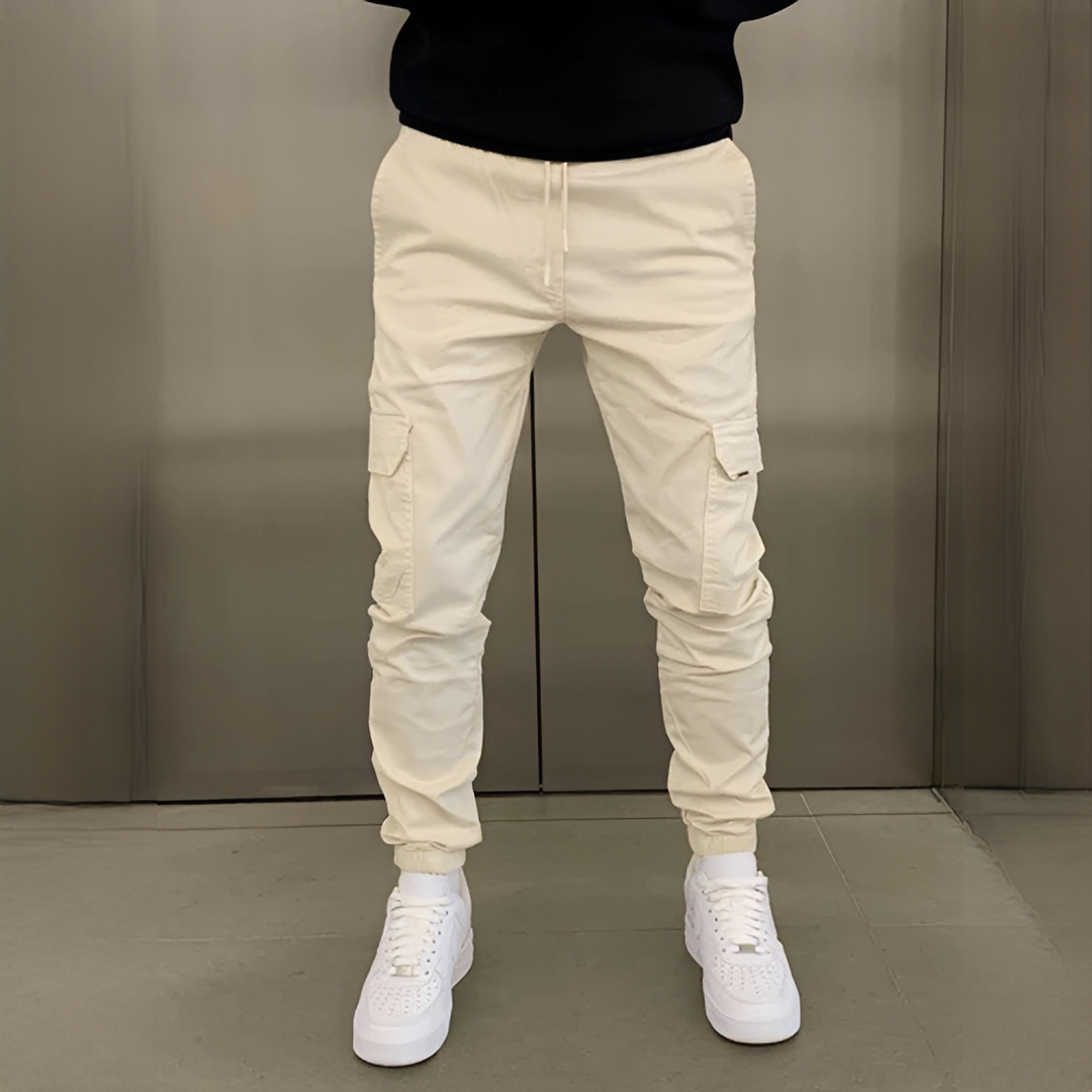 Bequeme Herren Cargo-Hose — Vayrani — Farbe Beige