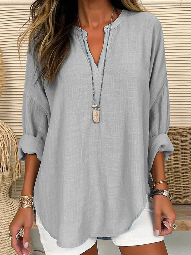 Komfortable Bluse — Vayrani — Ansicht 5 — Farbe Grau
