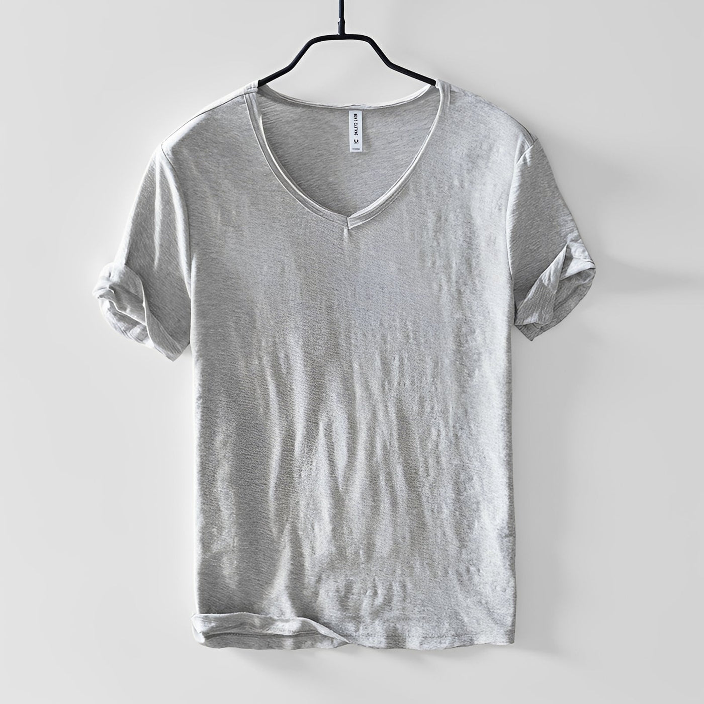 Einfarbiges Herren-T-Shirt — Vayrani — Ansicht 7 — Farbe Grau