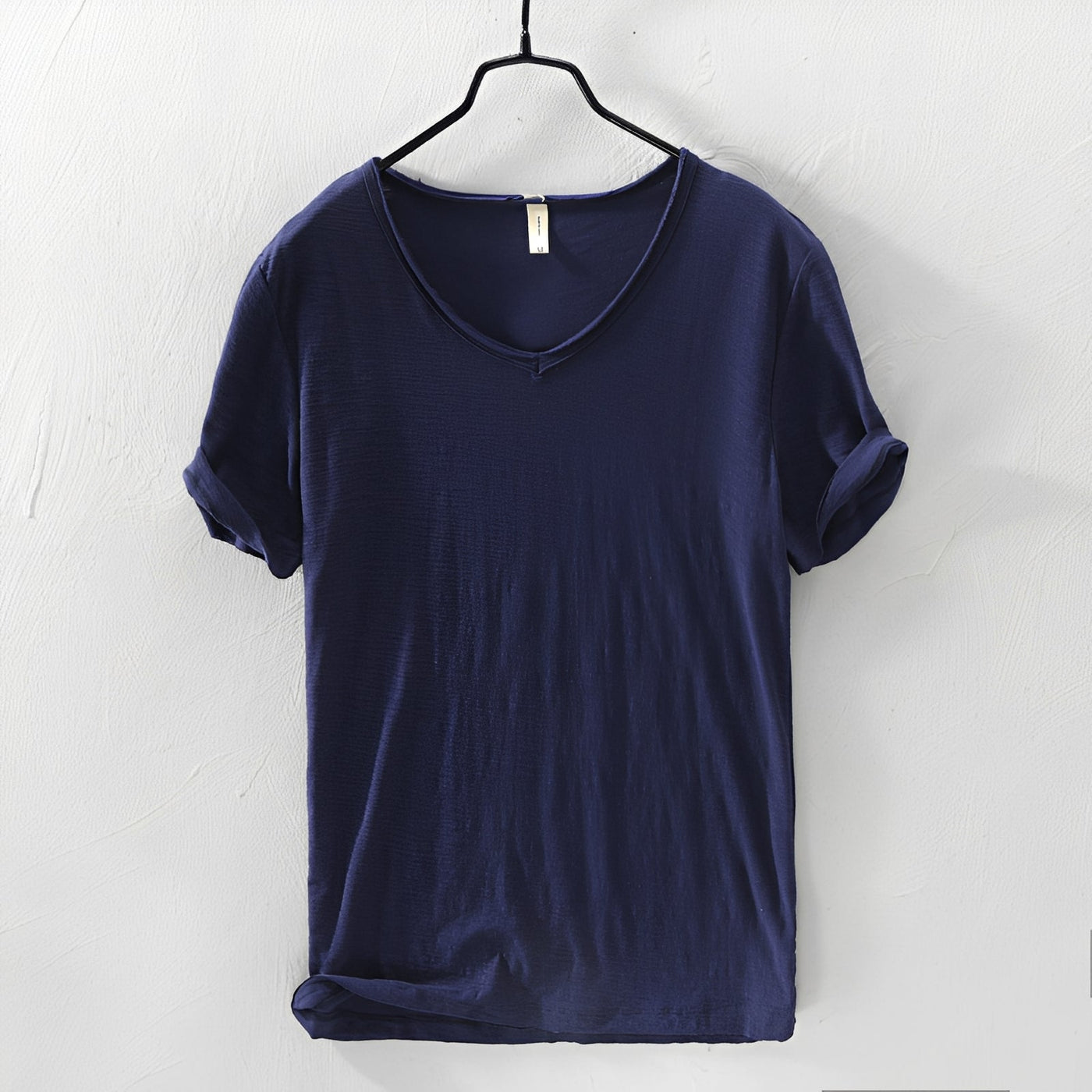 Einfarbiges Herren-T-Shirt — Vayrani — Ansicht 3 — Farbe Blau
