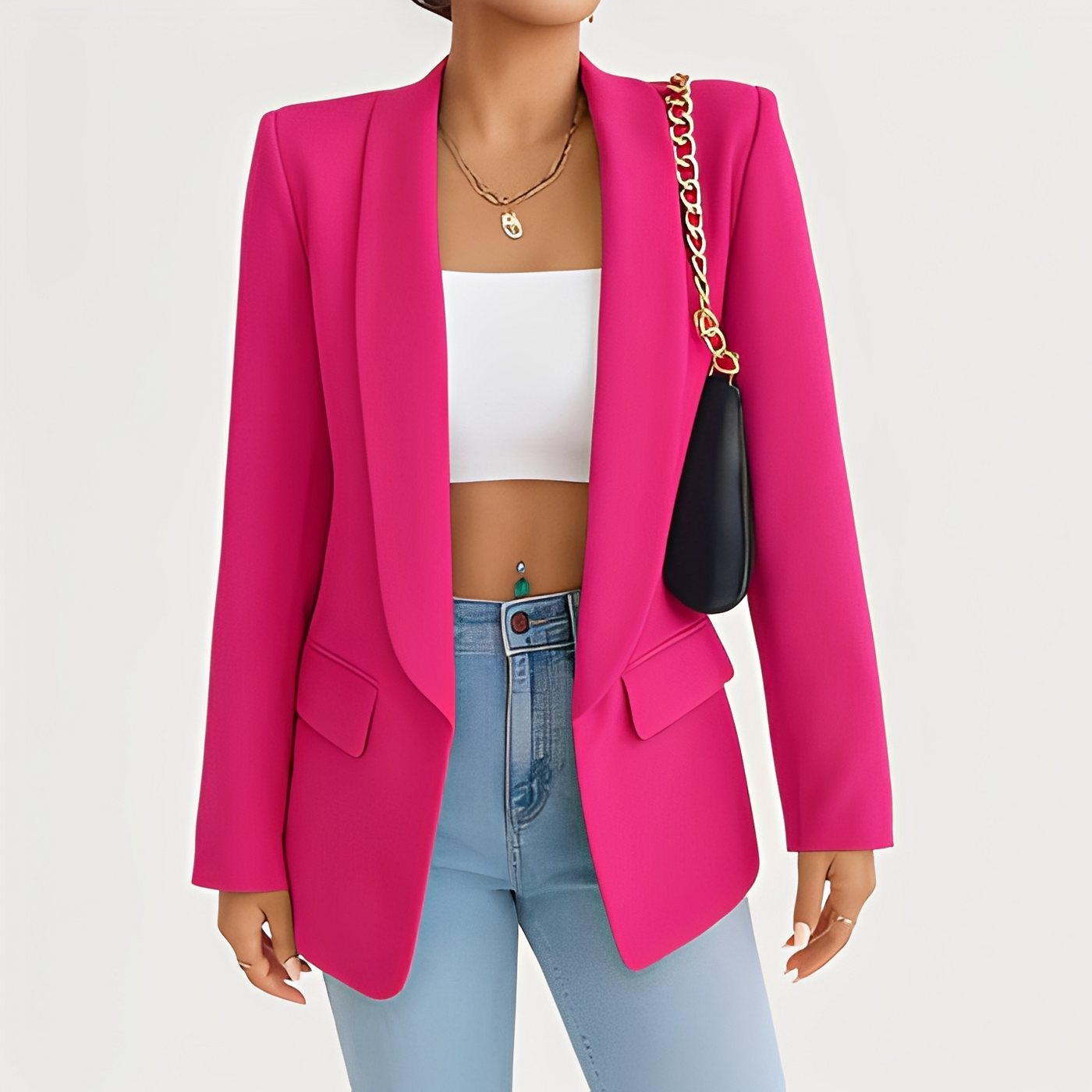Eleganter Winterblazer für Frauen — Vayrani — Ansicht 3 — Farbe Rosa