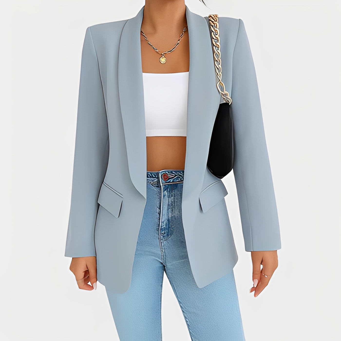 Eleganter Winterblazer für Frauen — Vayrani — Ansicht 5 — Farbe Grau