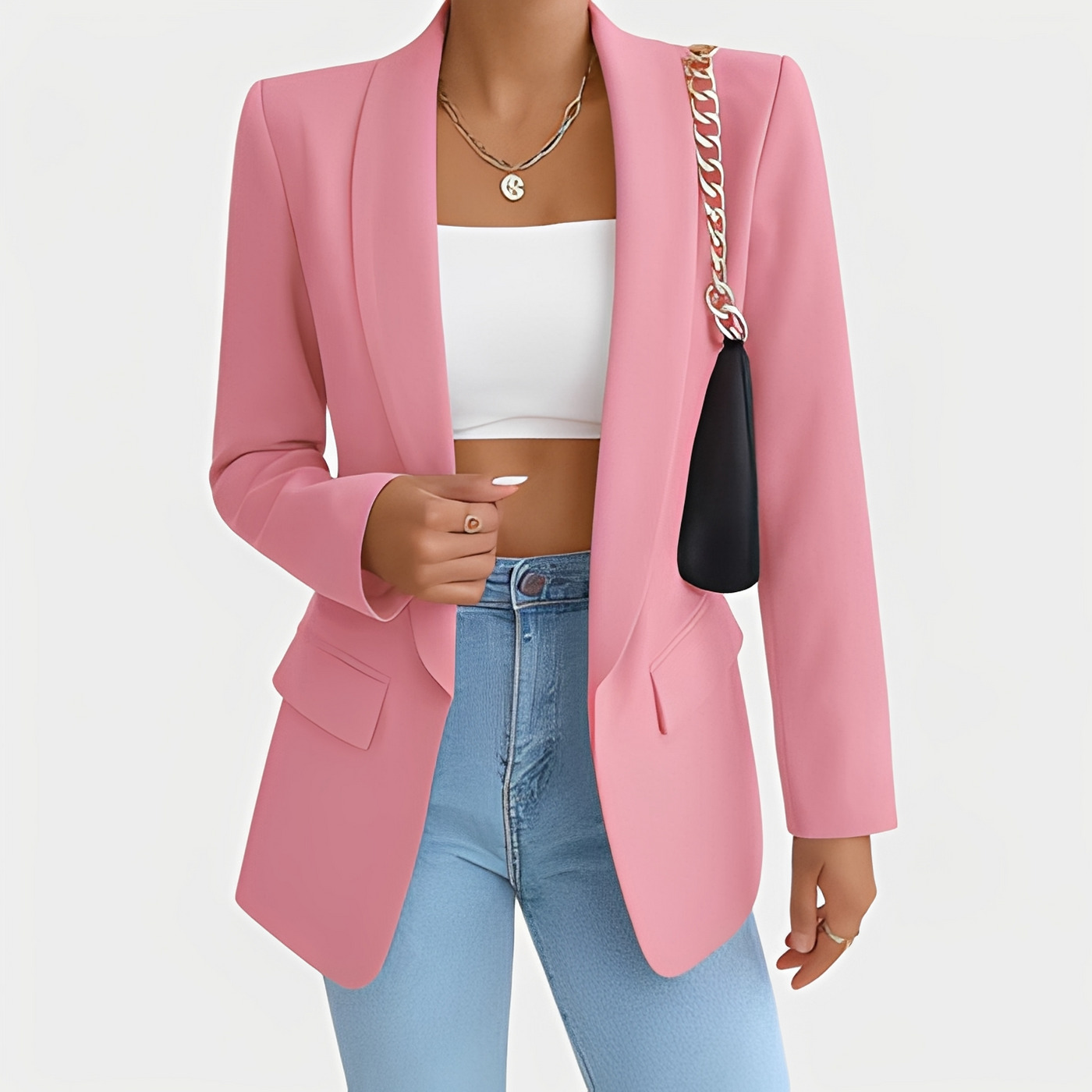 Eleganter Winterblazer für Frauen — Vayrani — Ansicht 2 — Farbe Rot