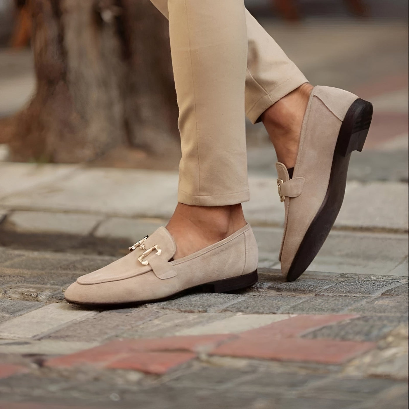 Stilvolle Slipper Loafer — Vayrani — Ansicht 3 — Farbe Beige