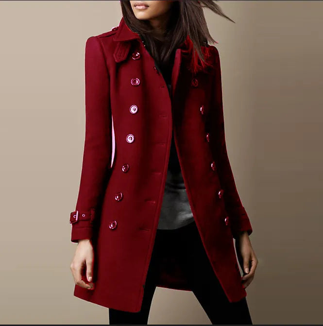 Eleganter Damenmantel — Vayrani — Ansicht 4 — Farbe Rot