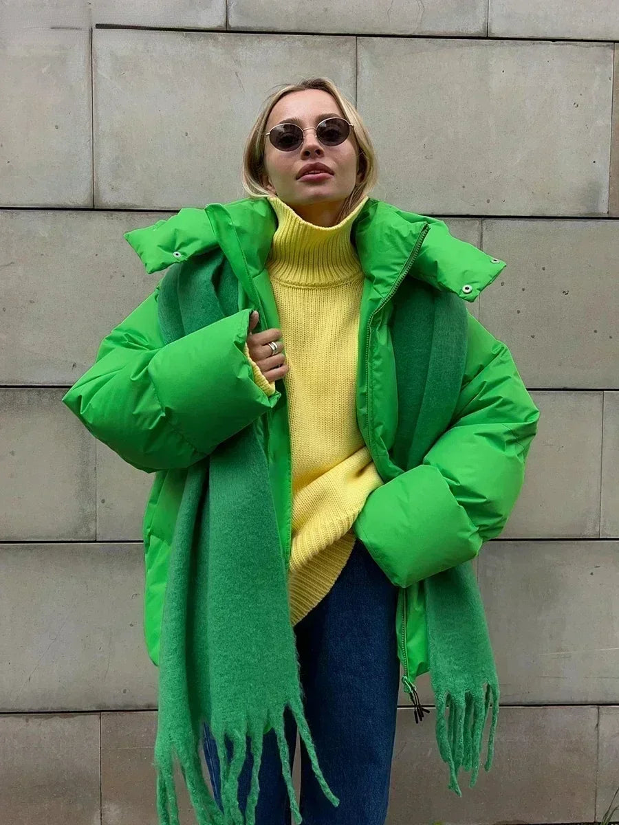 Moderne Oversized-Jacke — Vayrani — Ansicht 5 — Farbe Grün