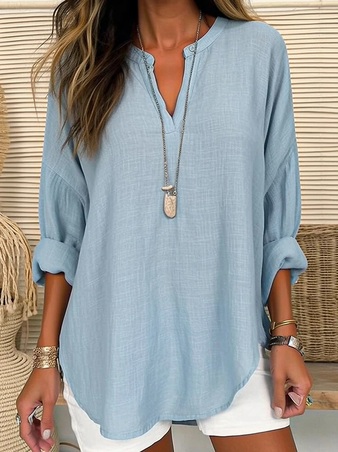 Komfortable Bluse — Vayrani — Farbe Blau