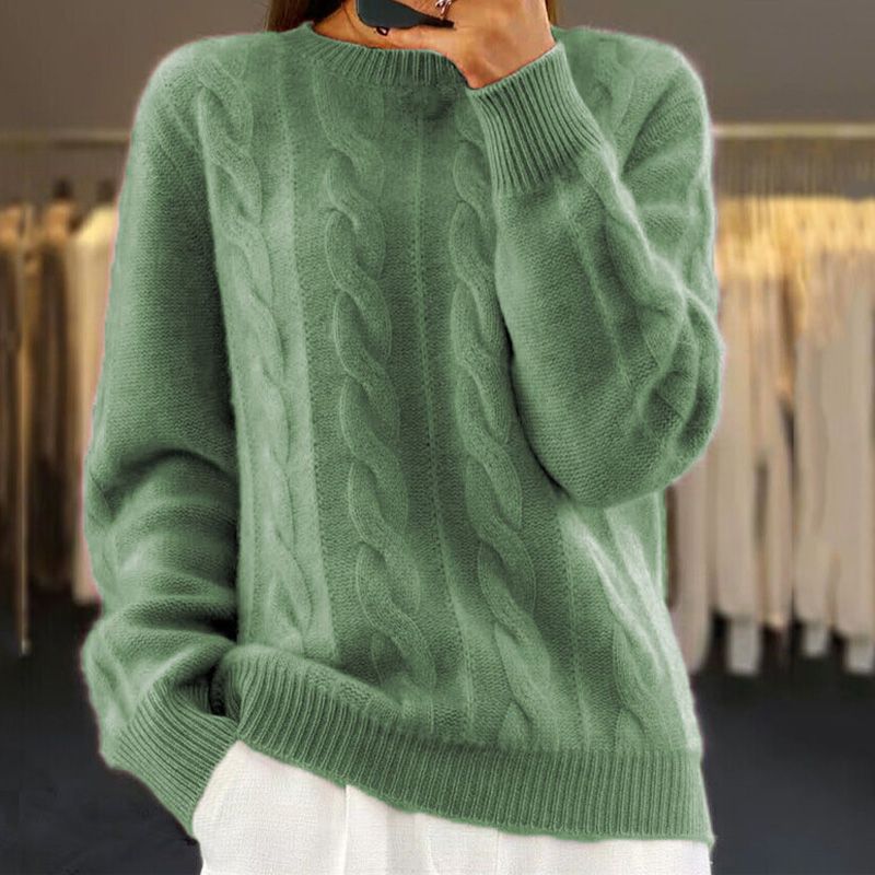 Schlichter Pullover für jeden Tag — Vayrani — Ansicht 3 — Farbe Grün