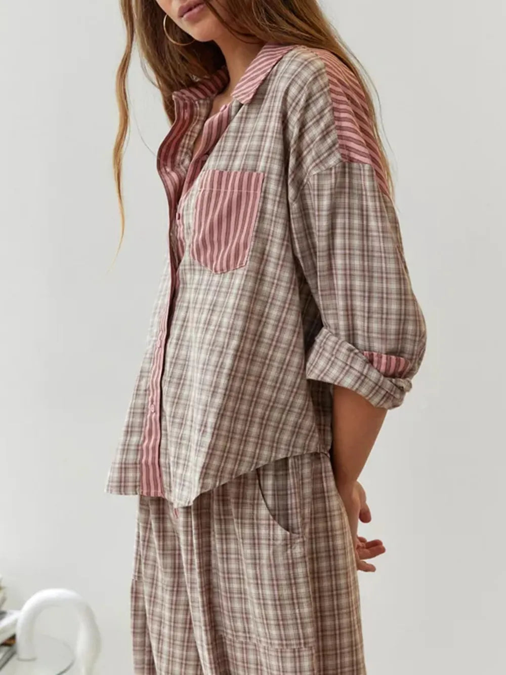 Zweiteiliges Pyjama-Set — Vayrani — Ansicht 4 — Farbe Rosa