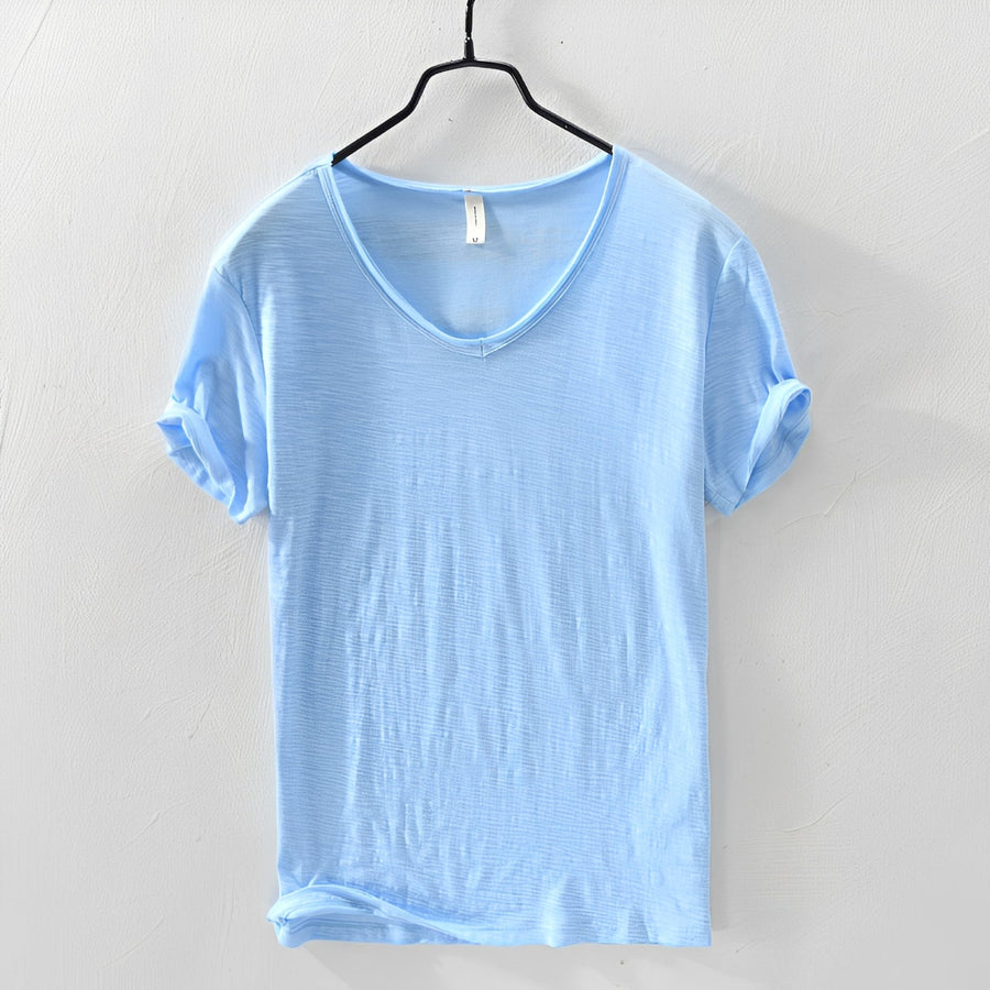 Einfarbiges Herren-T-Shirt — Vayrani — Farbe Weiß