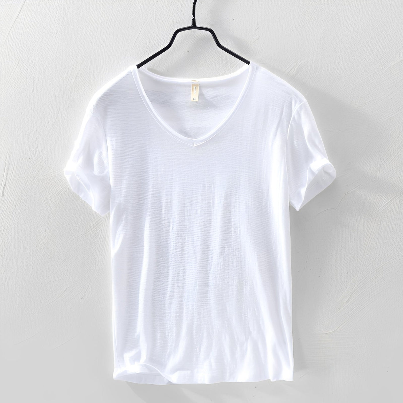 Einfarbiges Herren-T-Shirt — Vayrani — Ansicht 8 — Farbe Weiß