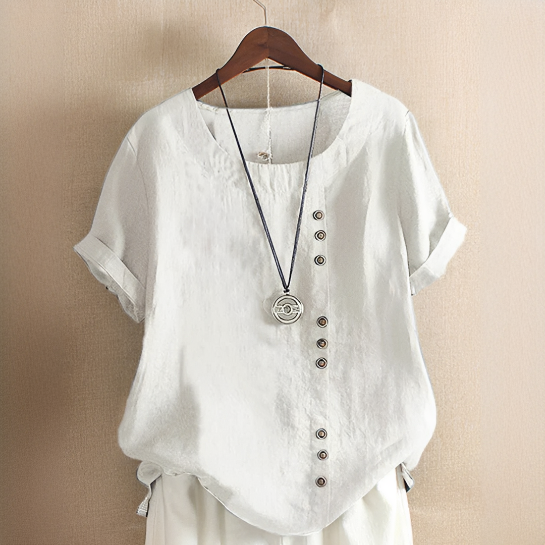 Elegantes Damen T-Shirt für den Sommer — Vayrani — Farbe Weiß
