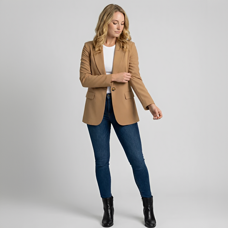 Stilvoller Damenblazer — Vayrani — Farbe Khaki