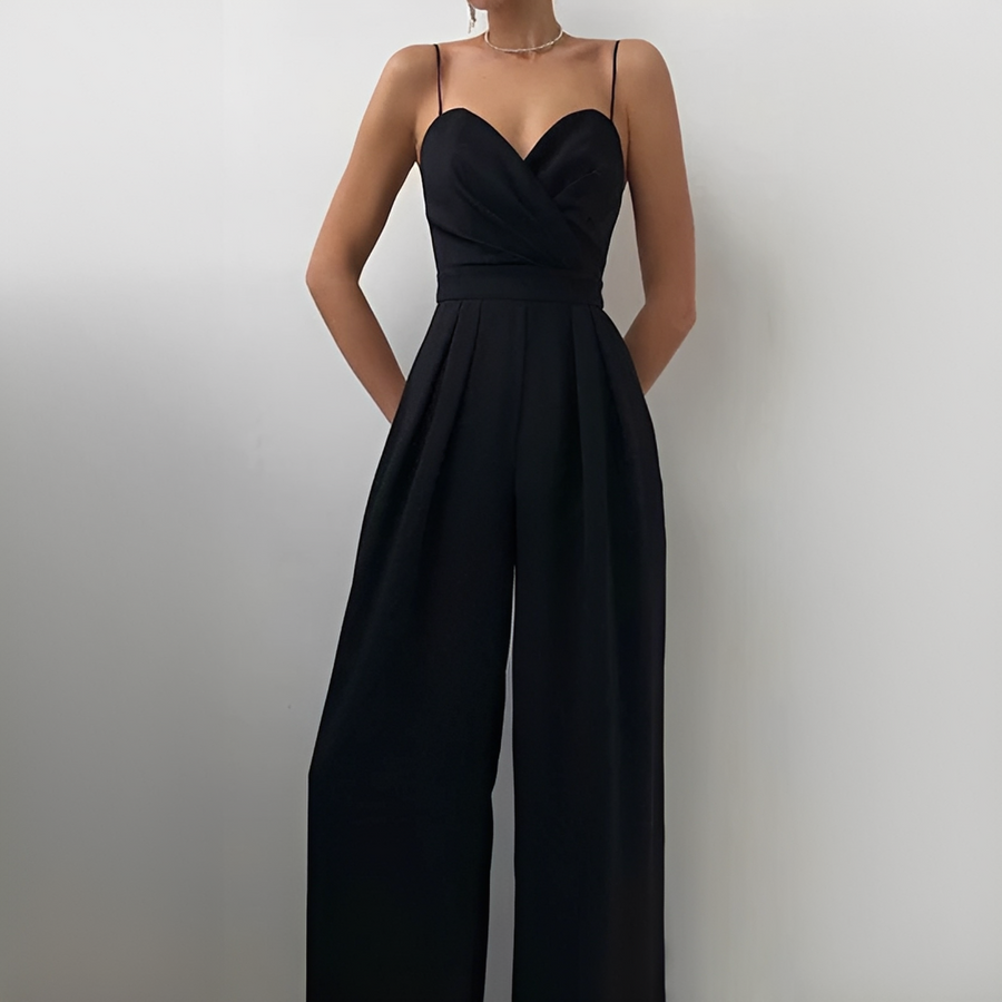 Stilvoller und eleganter Damen-Jumpsuit — Vayrani — Farbe Schwarz