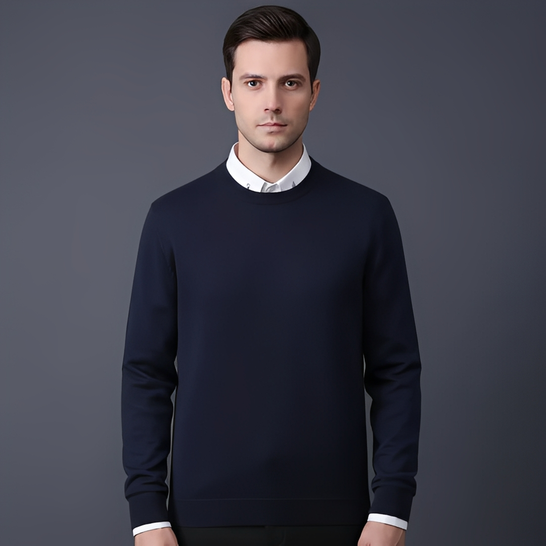 Bequemer und warmer Pullover für Herren — Vayrani — Ansicht 3 — Farbe Schwarz