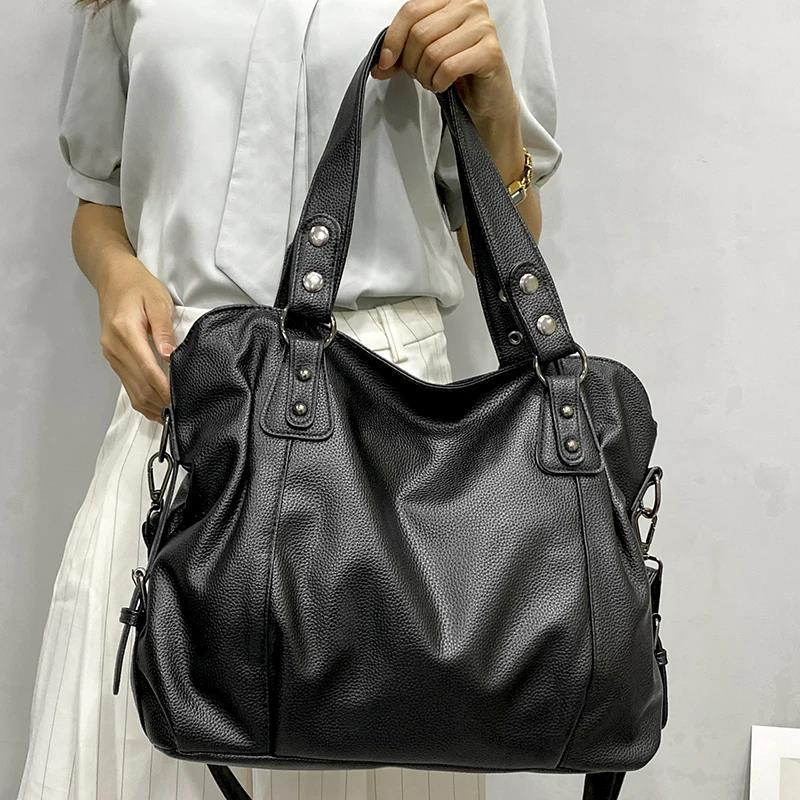 Geräumige Elegante Schultertasche — Vayrani — Farbe Khaki