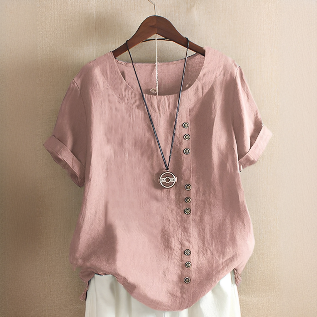 Elegantes Damen T-Shirt für den Sommer — Vayrani — Ansicht 2 — Farbe Braun