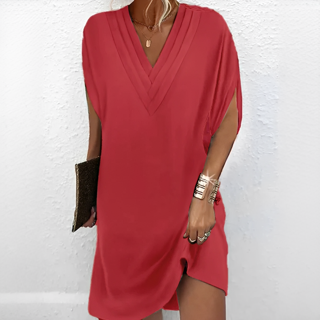 Elegantes Sommerkleid für Damen — Vayrani — Ansicht 6 — Farbe Rot