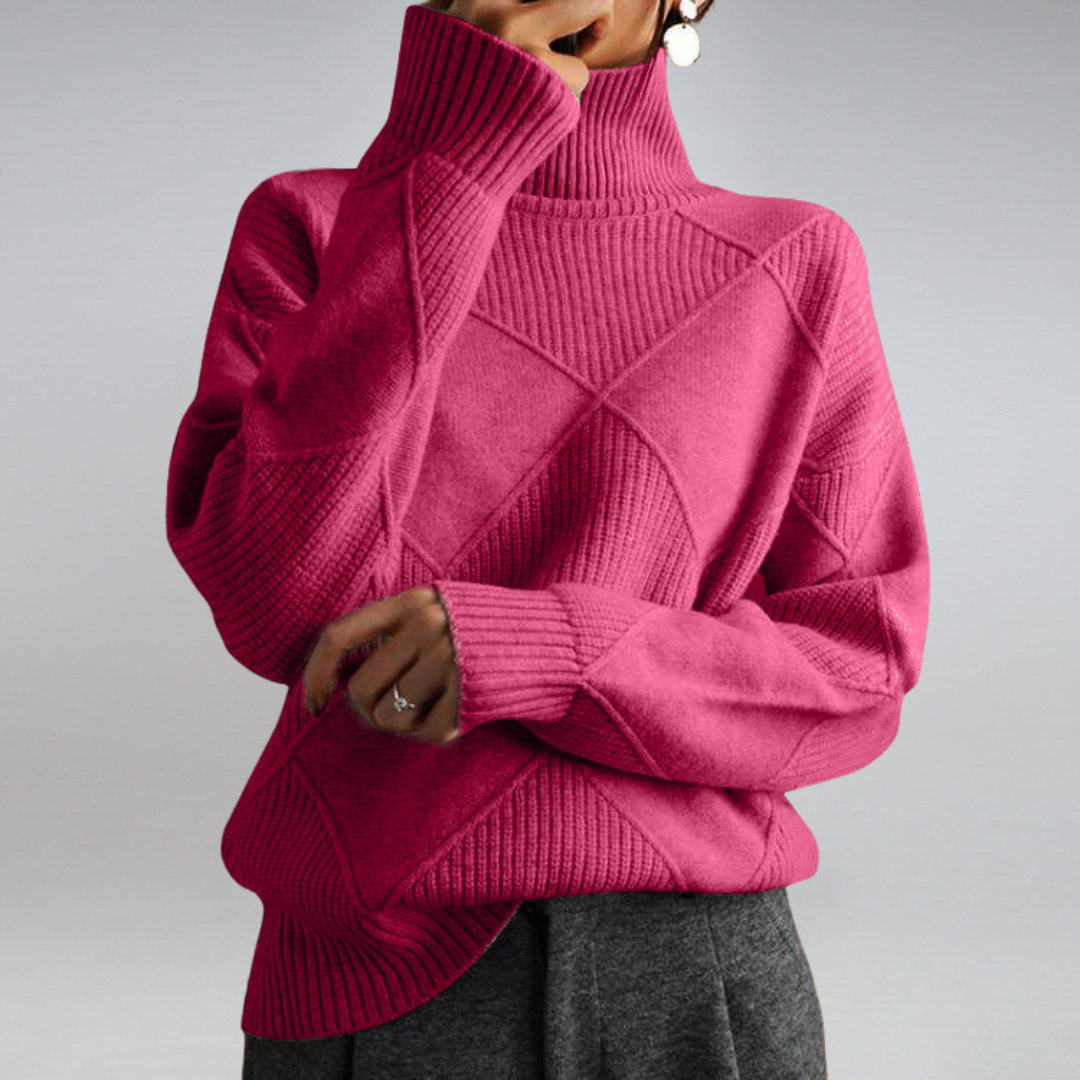 Damen Pullover mit Rollkragen — Vayrani — Ansicht 6 — Farbe Rosa