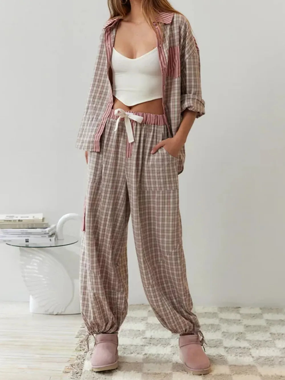 Zweiteiliges Pyjama-Set — Vayrani — Ansicht 3 — Farbe Rosa