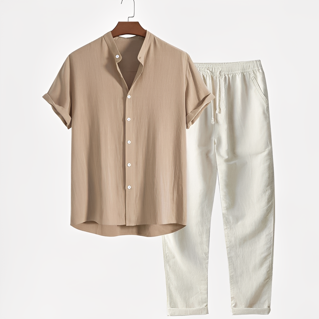 Zweiteiliges Herren-Loungewear-Set — Vayrani — Farbe Beige