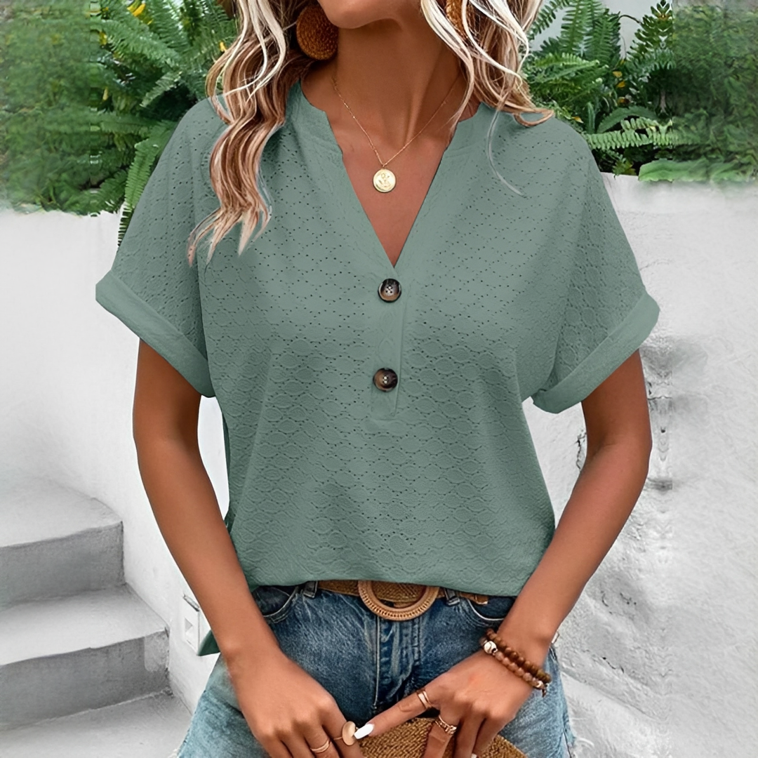 Elegante Bluse für Damen — Vayrani — Ansicht 5 — Farbe Grün