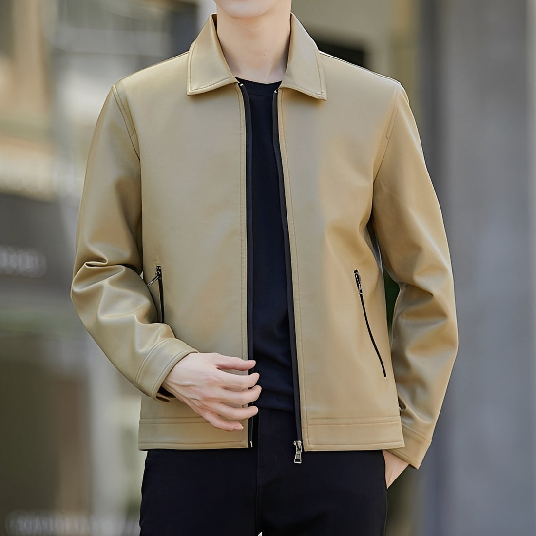 Moderne Bomberjacke für Herren — Vayrani — Farbe Khaki
