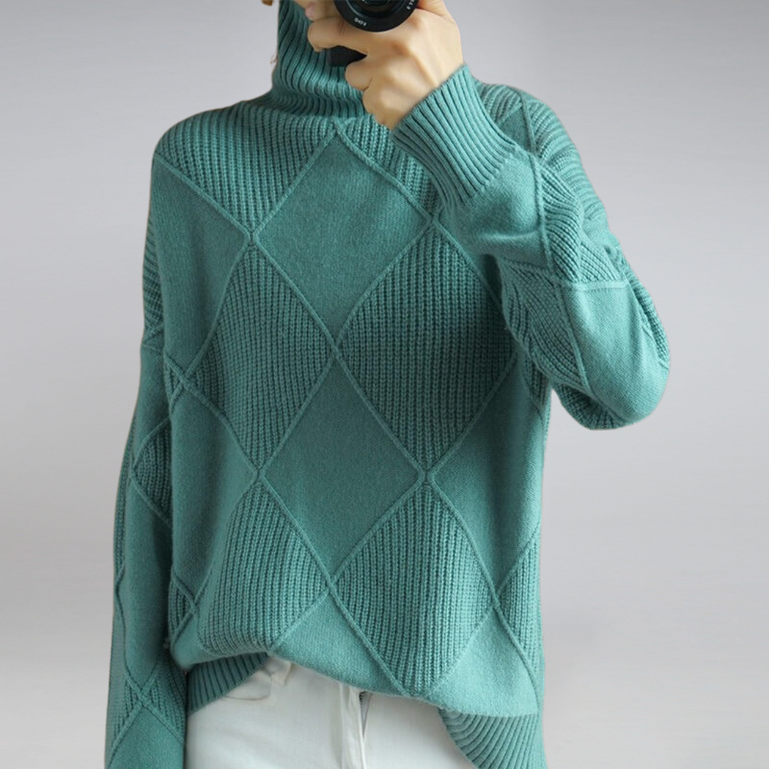 Damen Pullover mit Rollkragen — Vayrani — Ansicht 9 — Farbe Türkis