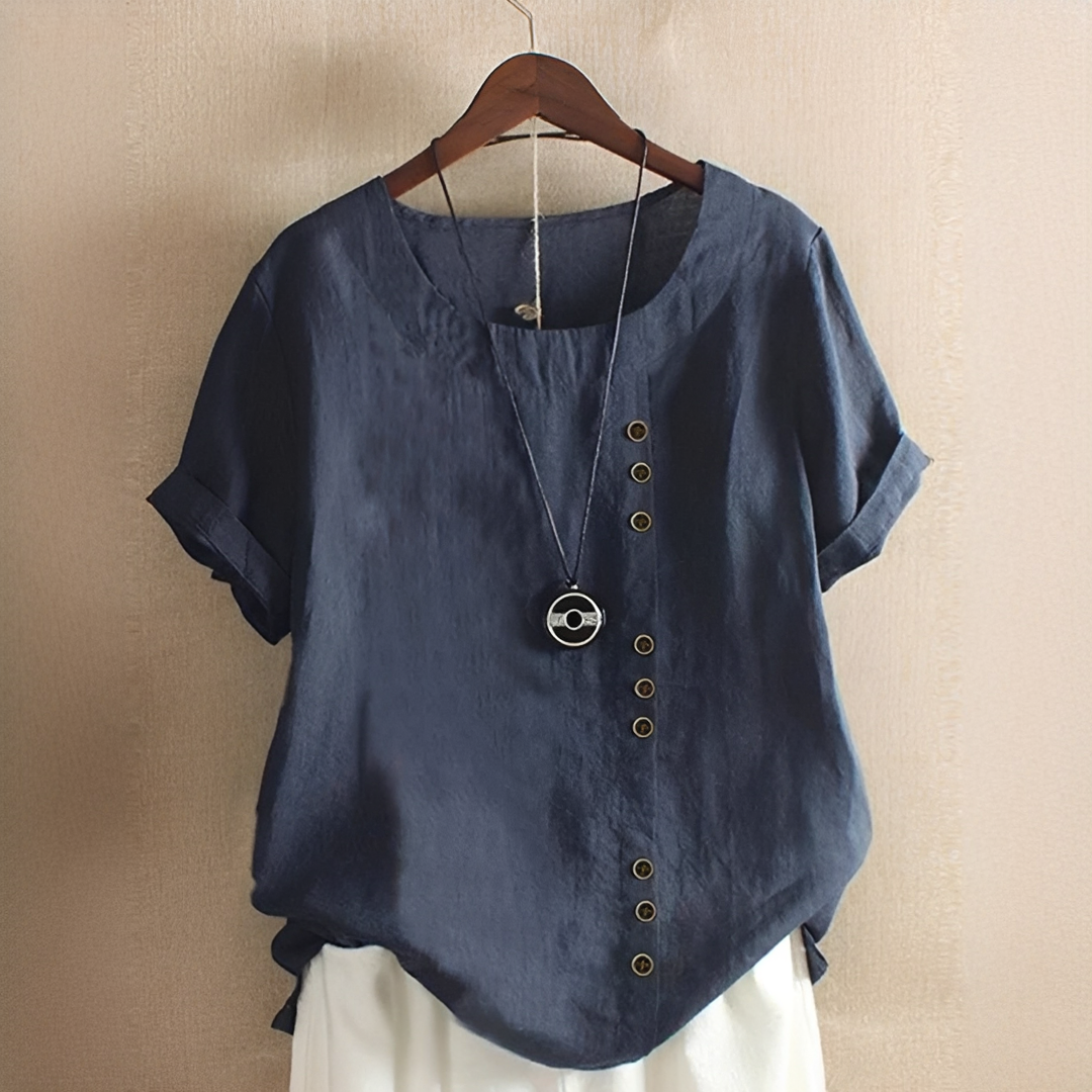Elegantes Damen T-Shirt für den Sommer — Vayrani — Ansicht 5 — Farbe Blau