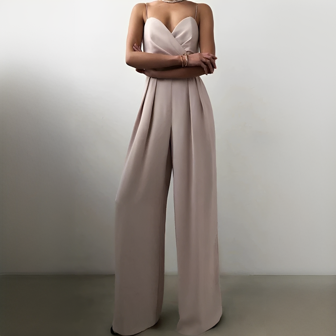 Stilvoller und eleganter Damen-Jumpsuit — Vayrani — Ansicht 6 — Farbe Beige