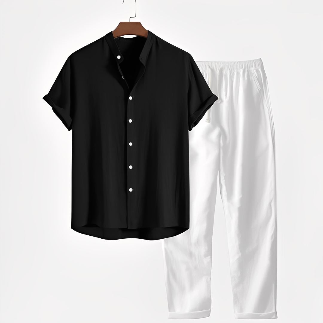 Zweiteiliges Herren-Loungewear-Set — Vayrani — Ansicht 4 — Farbe Schwarz