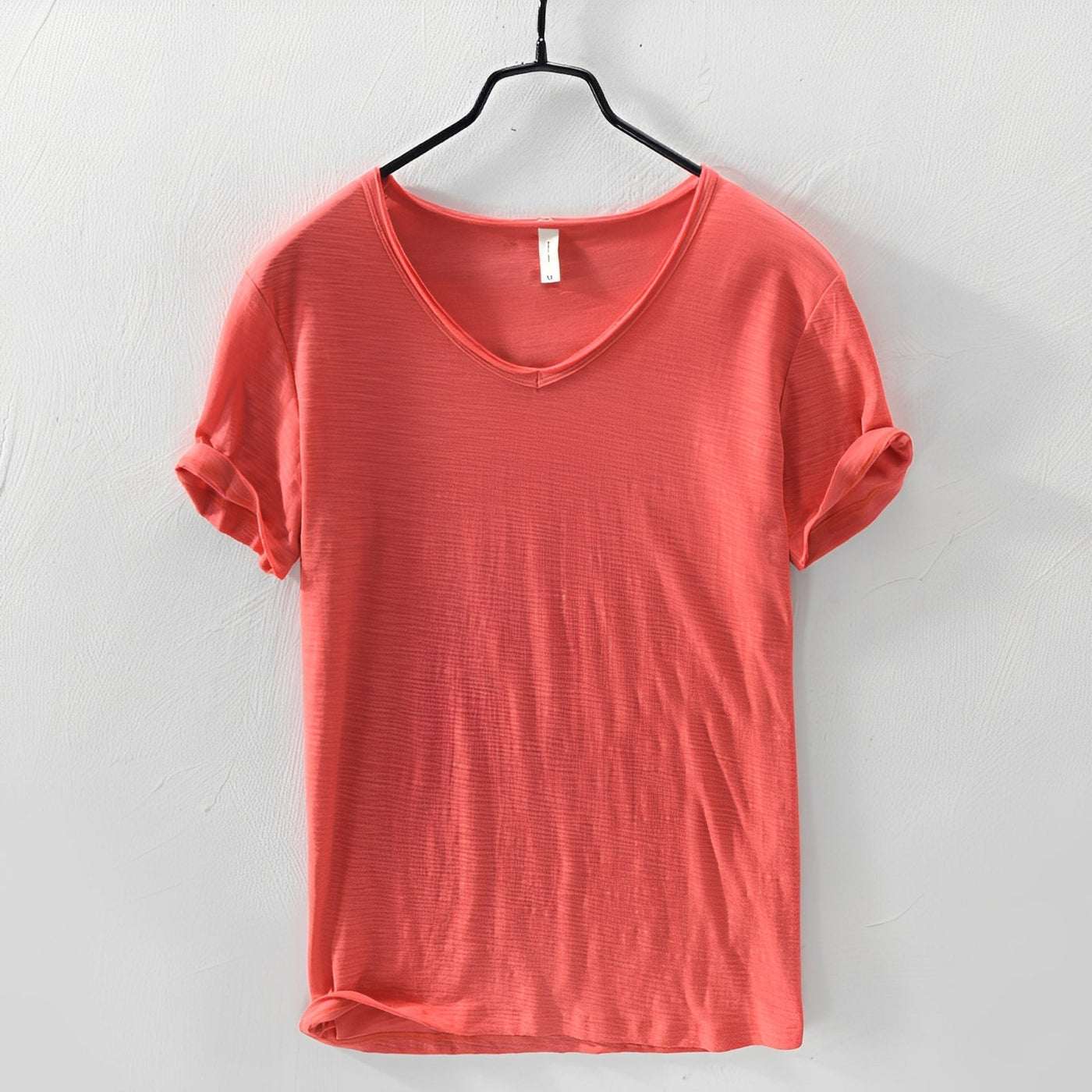 Einfarbiges Herren-T-Shirt — Vayrani — Ansicht 5 — Farbe Rot