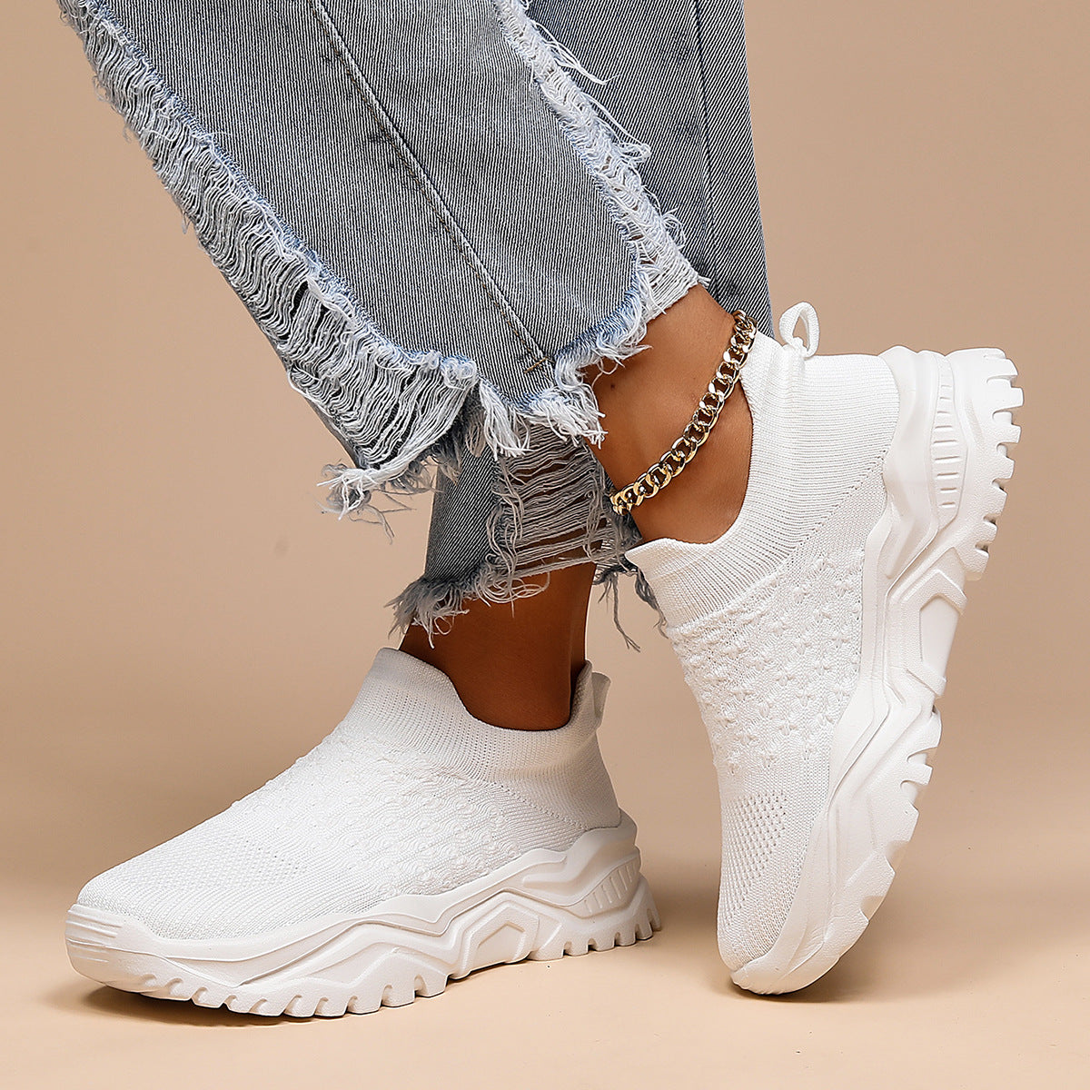Komfortable Sneaker für Damen — Vayrani — Ansicht 2 — Farbe Weiß