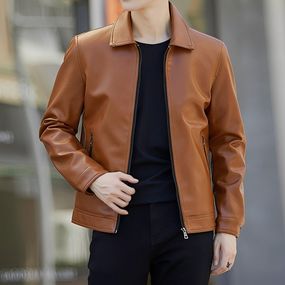 Moderne Bomberjacke für Herren — Vayrani — Farbe Khaki