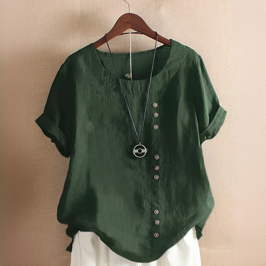 Elegantes Damen T-Shirt für den Sommer — Vayrani — Ansicht 4 — Farbe Grün