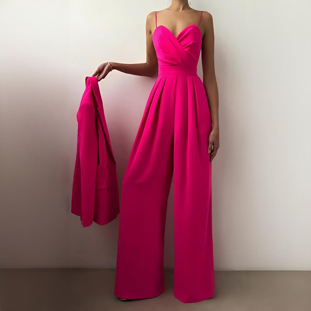 Stilvoller und eleganter Damen-Jumpsuit — Vayrani — Ansicht 4 — Farbe Rotrosa