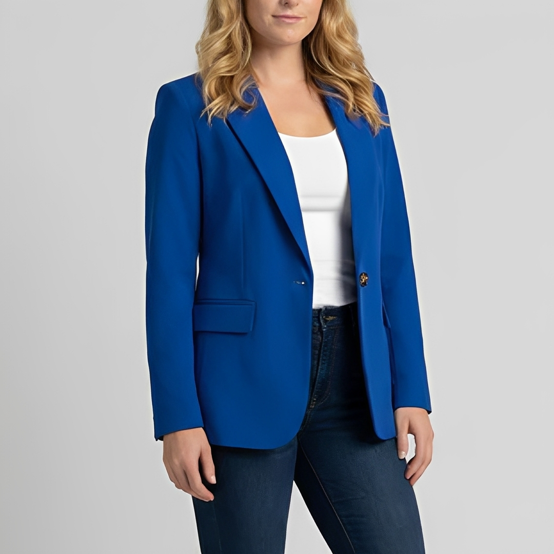 Stilvoller Damenblazer — Vayrani — Ansicht 6 — Farbe Blau
