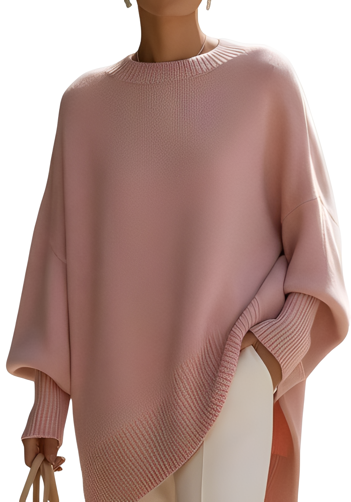 Trendiger Oversize-Pullover für Damen — Vayrani — Ansicht 5 — Farbe Khaki