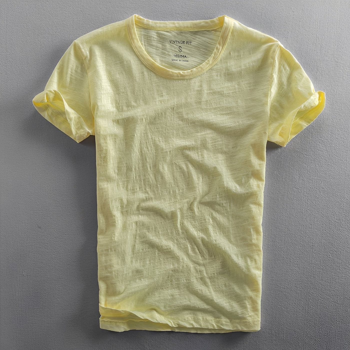 Klassisches Herren-T-Shirt — Vayrani — Ansicht 2 — Farbe Gelb