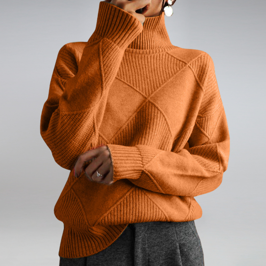 Damen Pullover mit Rollkragen — Vayrani — Ansicht 7 — Farbe Orange