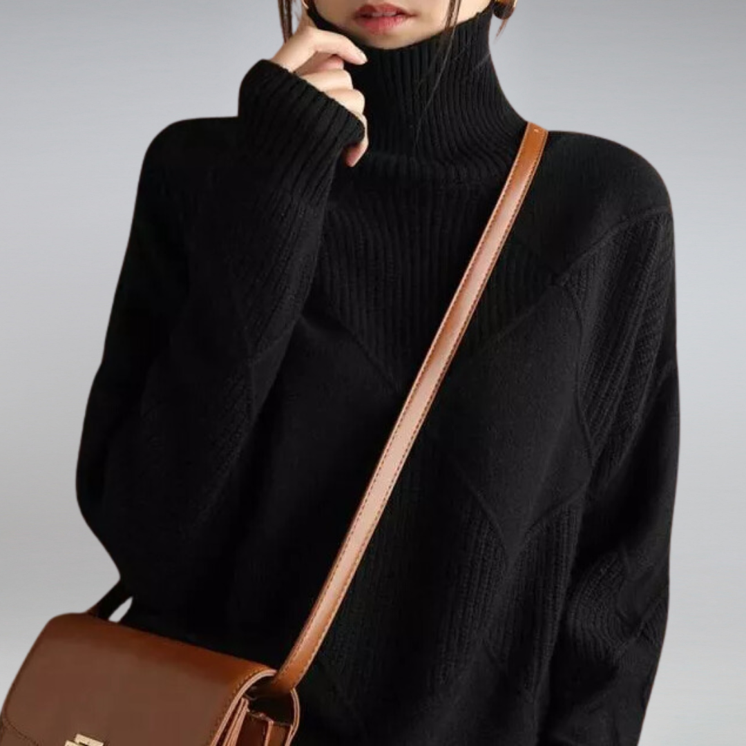Damen Pullover mit Rollkragen — Vayrani — Ansicht 8 — Farbe Braun