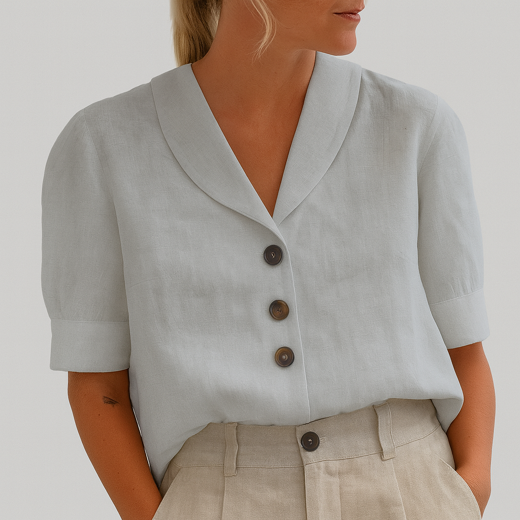 Stilvolle und luftige Bluse für Damen — Vayrani — Ansicht 3 — Farbe Grau