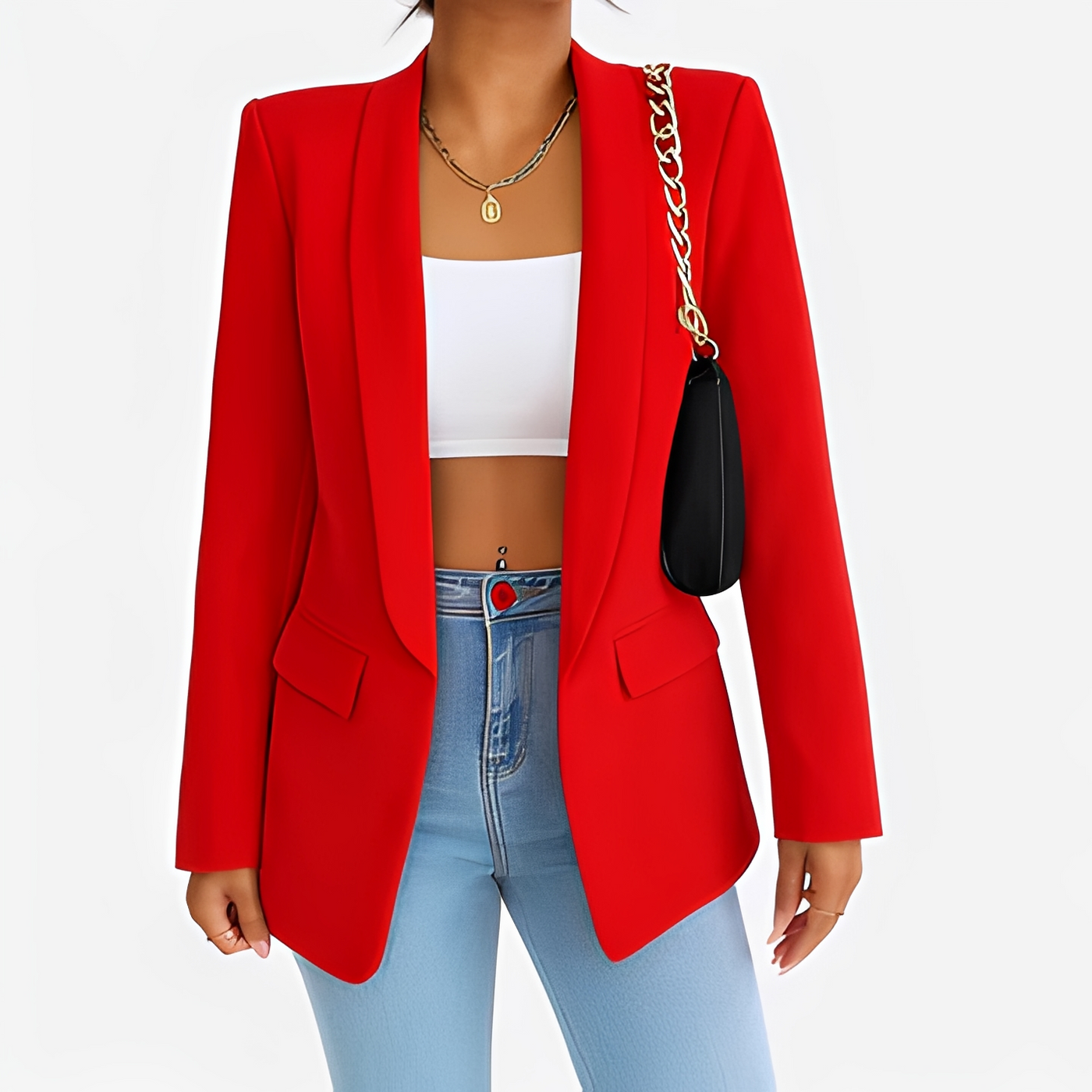 Eleganter Winterblazer für Frauen — Vayrani — Ansicht 4 — Farbe Rosa Rot